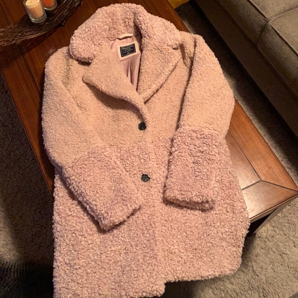 Fuzzy pink soft coat